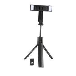 Vivitar Selfie Stick Tripod With Dual Led Lights & Wireless Remote, Black