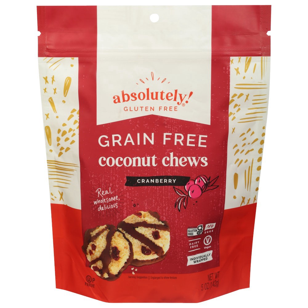 slide 3 of 4, Absolutely! Gluten Free Grain Free Cranberry Coconut Chews 5 oz, 5 oz