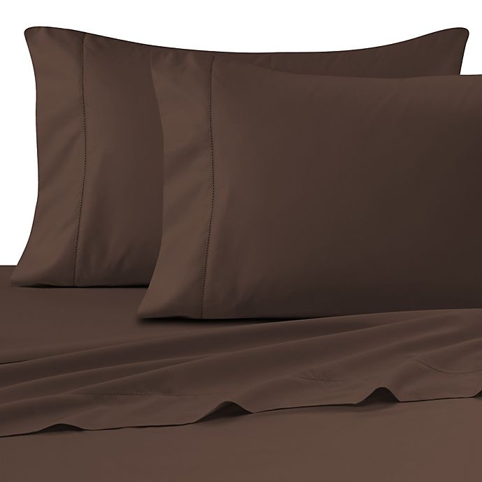 slide 1 of 1, Wamsutta Ultra Soft Sateen 525-Thread-Count Twin Fitted Sheet - Chocolate, 1 ct