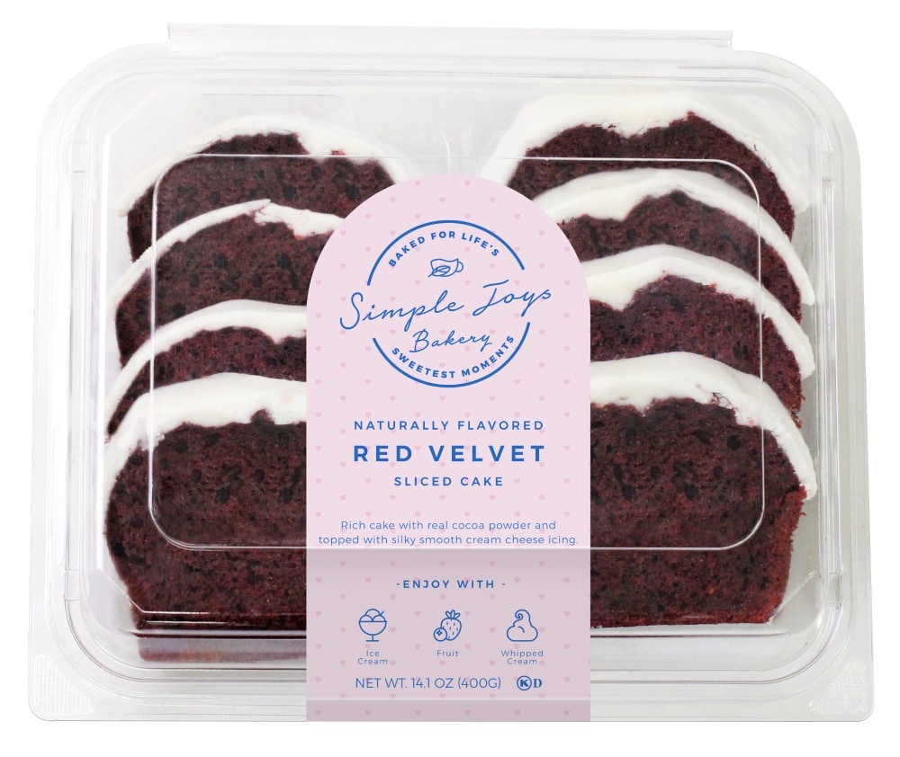 slide 1 of 1, Simple Joys Bakery Red Velvet Sliced Cake, 14.1 oz