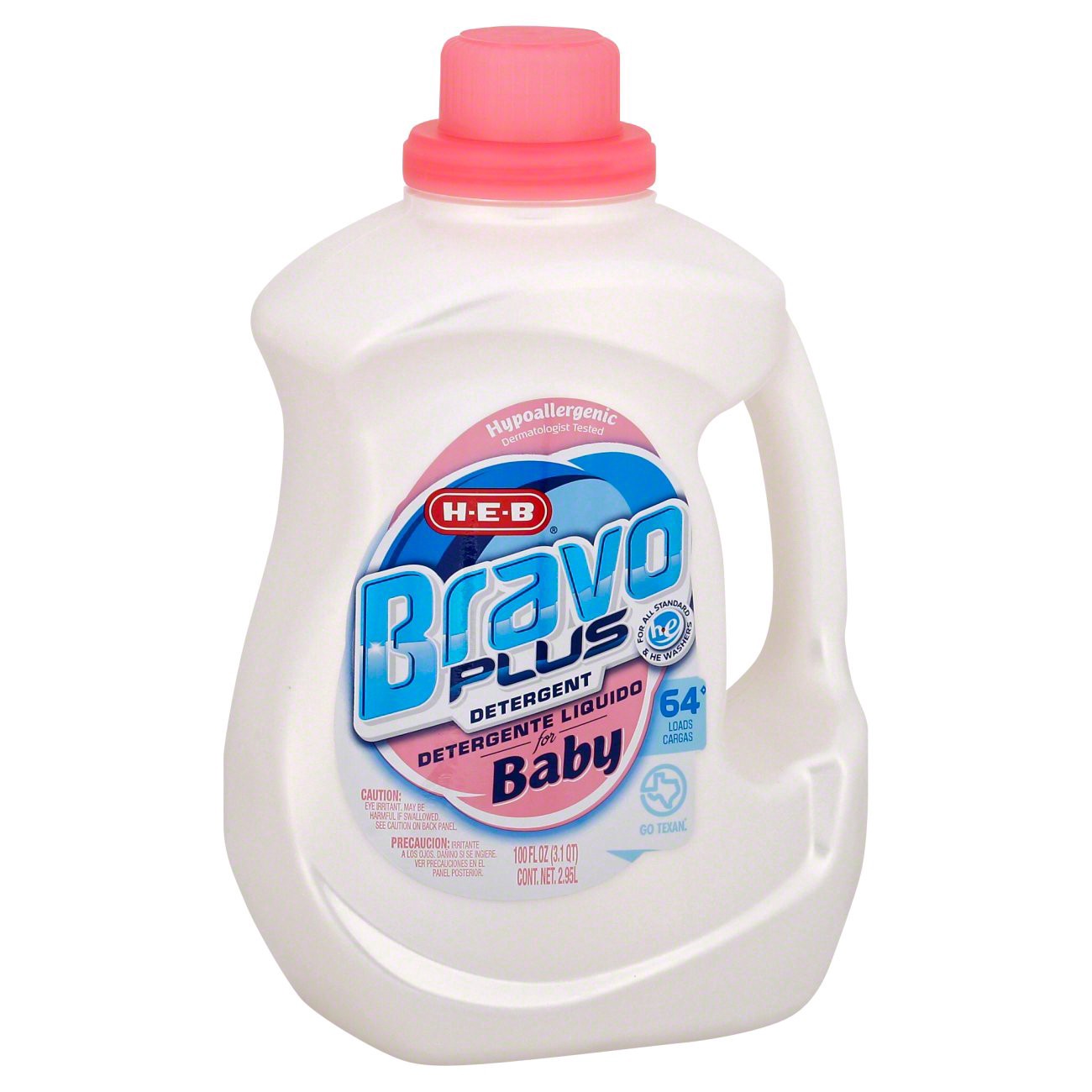 slide 1 of 1, H-E-B Bravo Plus Liquid Detergent for Baby, 100 oz