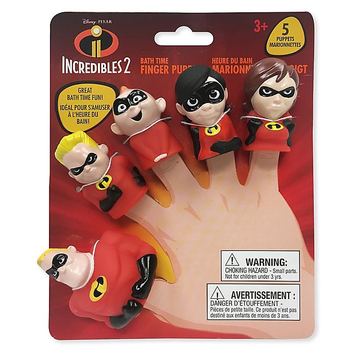 slide 3 of 3, Ginsey Home Solutions Disney Incredibles Bath Finger Puppets, 5 ct