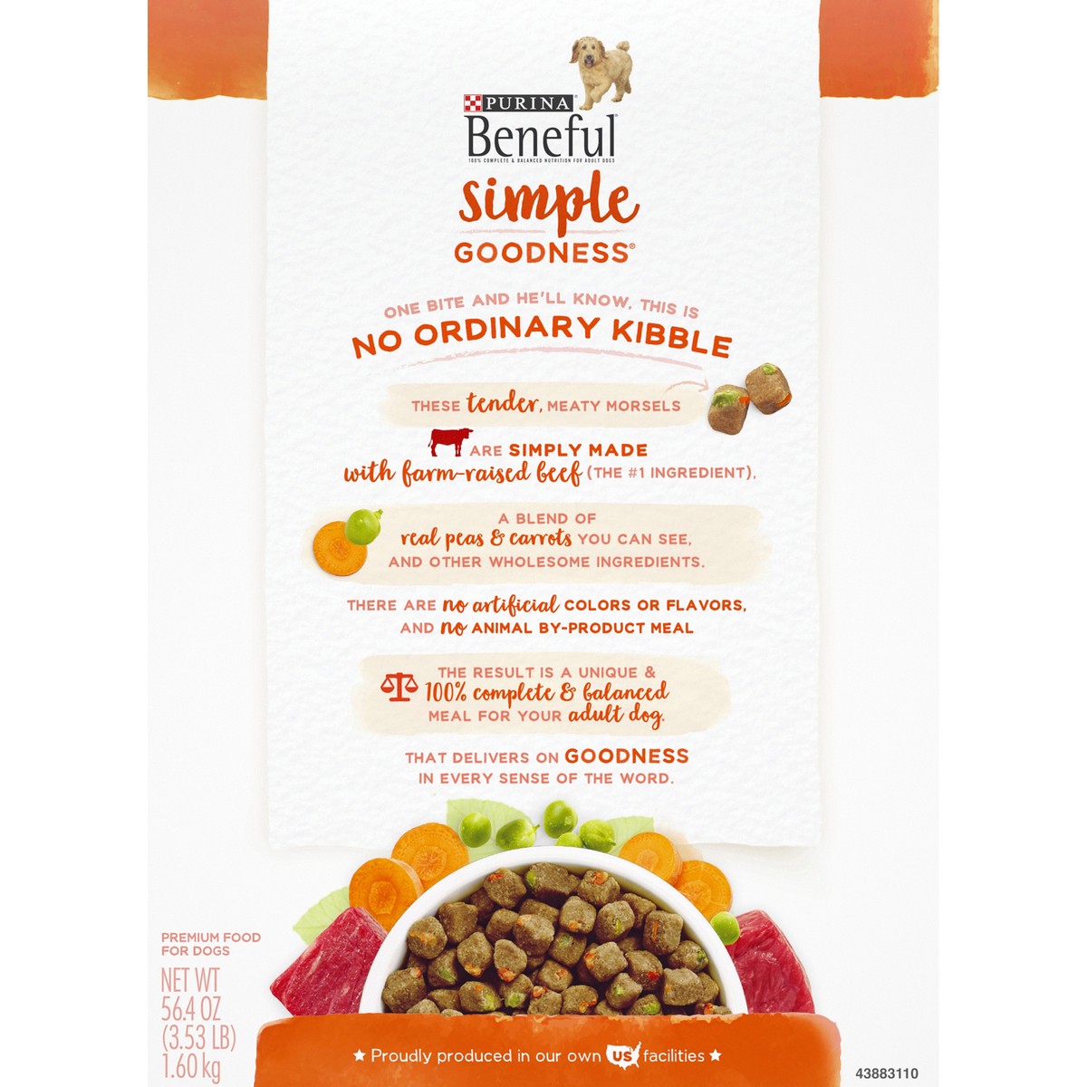 slide 3 of 9, Beneful Purina Beneful Dry Dog Food, Simple Goodness With Farm Raised Beef, 56.4 oz