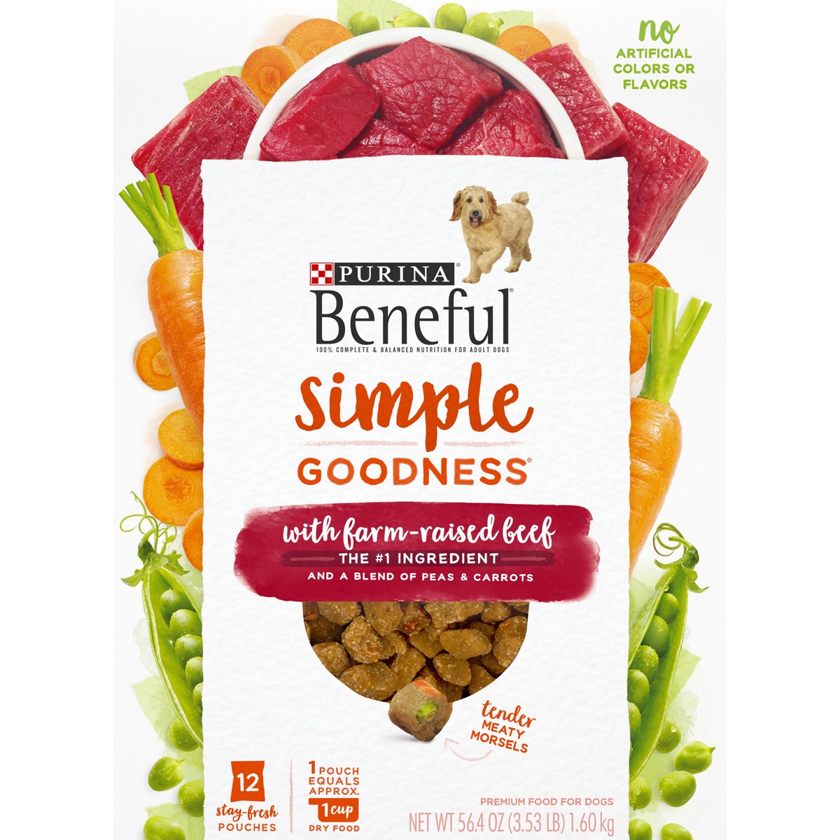 slide 6 of 9, Beneful Purina Beneful Dry Dog Food, Simple Goodness With Farm Raised Beef, 56.4 oz