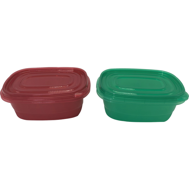 slide 1 of 1, CREATIVE HOME 2Pk Rectang Food Container Green, 2 ct