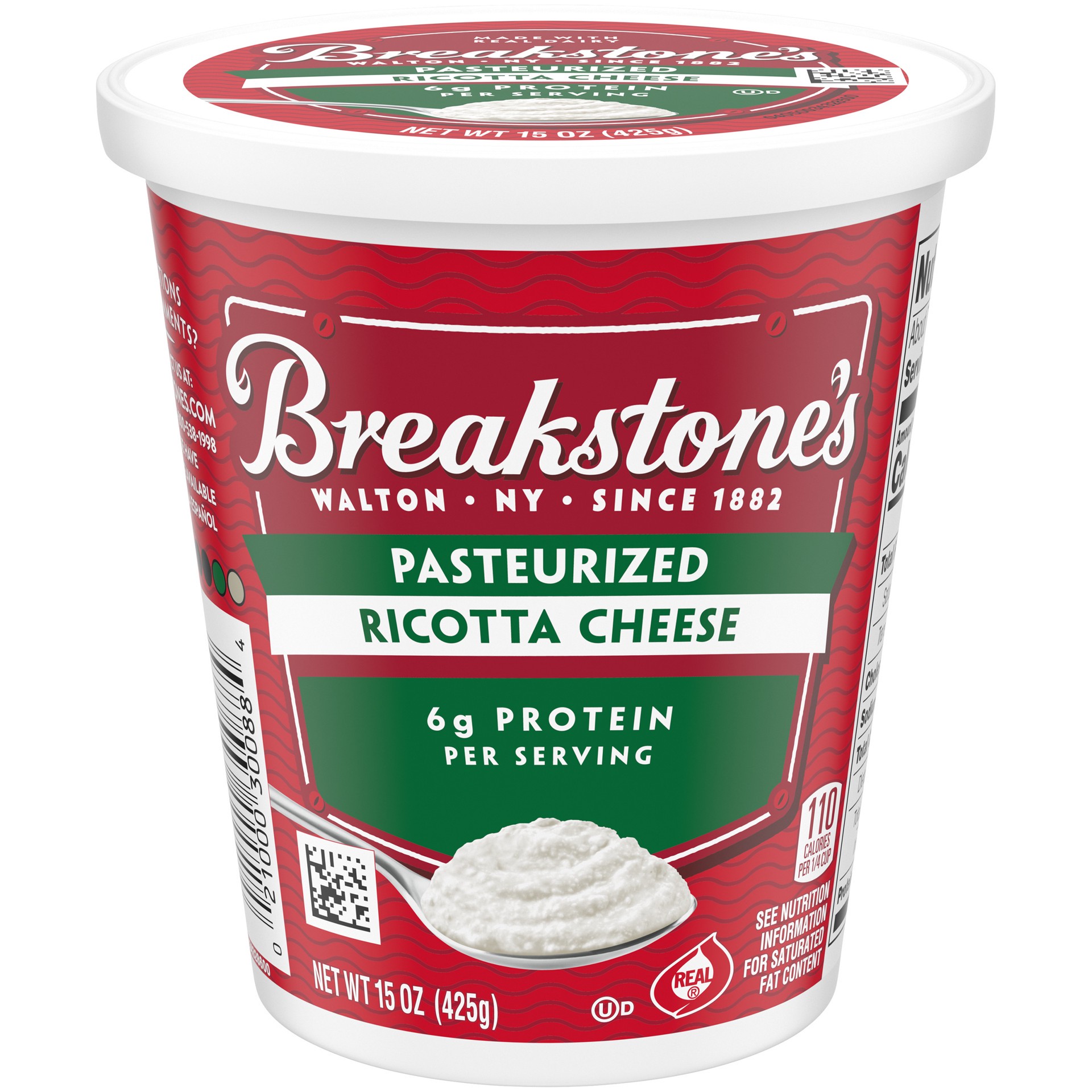 slide 1 of 6, Breakstone's Ricotta Cheese, 15 oz Tub, 15 oz