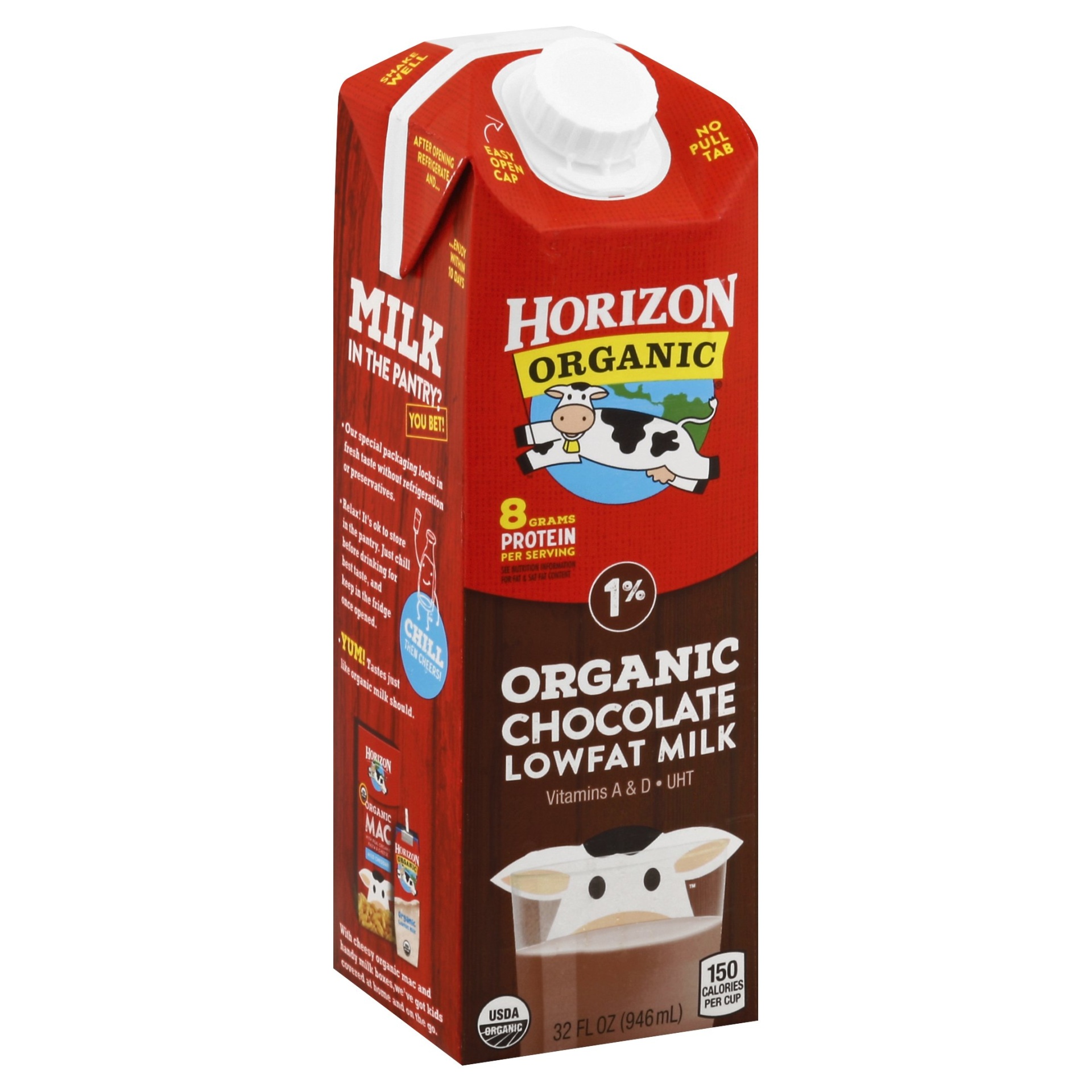 slide 1 of 1, Horizon Organic Chocolate Lowfat 1% Milk, 32 fl oz
