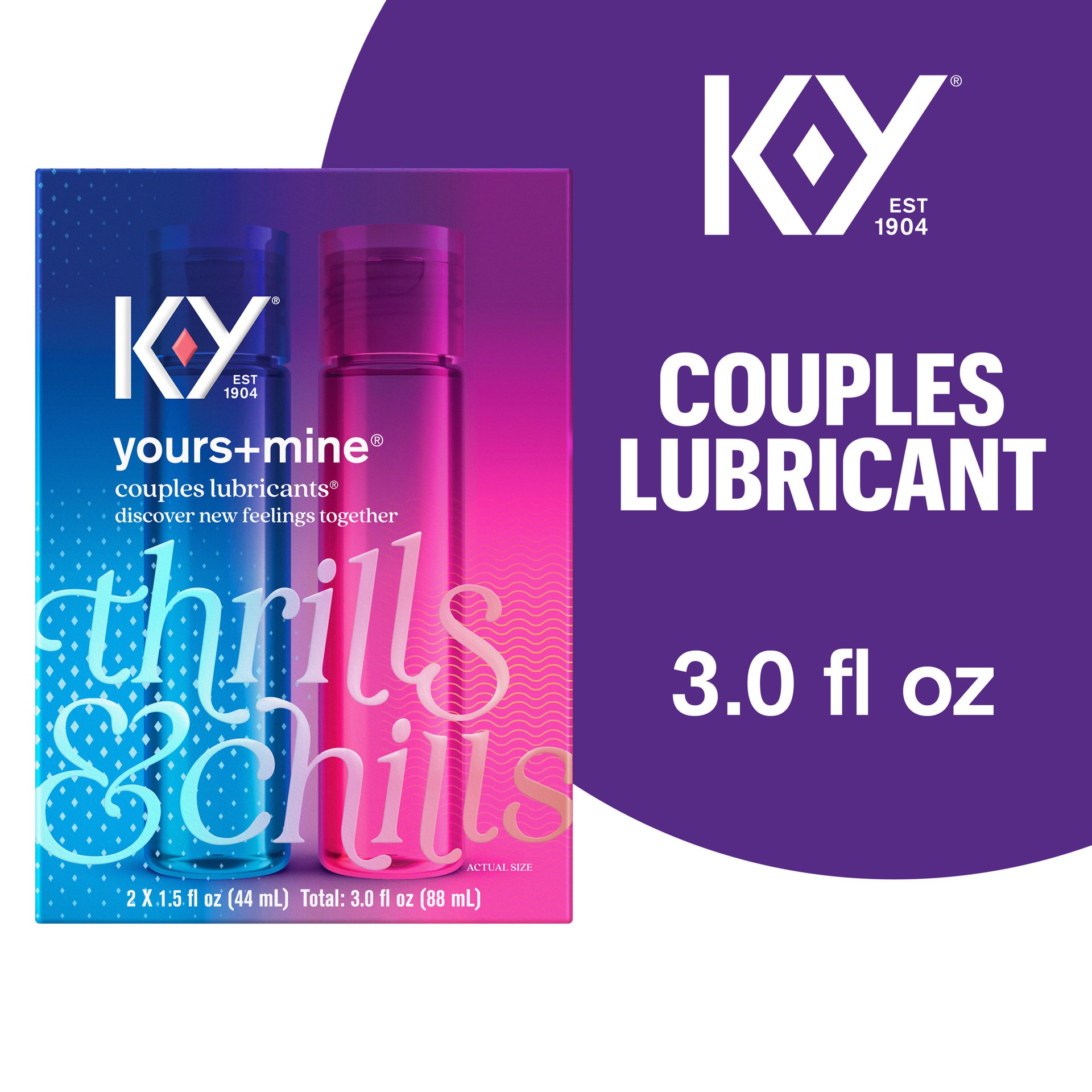 slide 1 of 9, KY K-Y YOURS & MINE Couples Lubricant, 3 oz