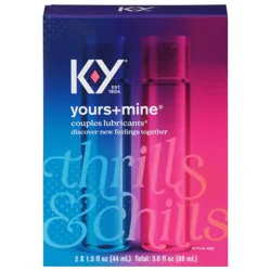 Lube K-Y Yours & Mine 3 fl oz Adult Toy Friendly Personal Lubricant for Couples, Men, Women, Pleasure Enhancer, Vaginal Moisturizer, Arousal Stimulant, Paraben Free, Tingling Warming Thrills & Chills