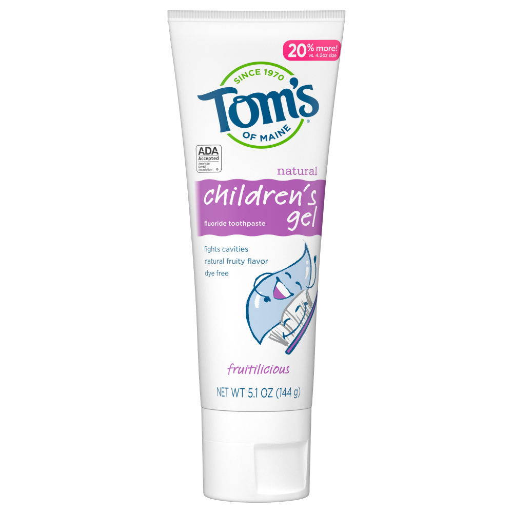 slide 1 of 1, Tom's of Maine Fruitilicious Childrens Anticavity Gel Toothpaste, 5.1 oz