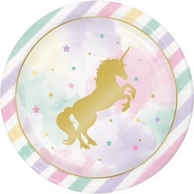 slide 1 of 1, Creative Converting Unicorn Sparkle Dinner Plates, 8 ct