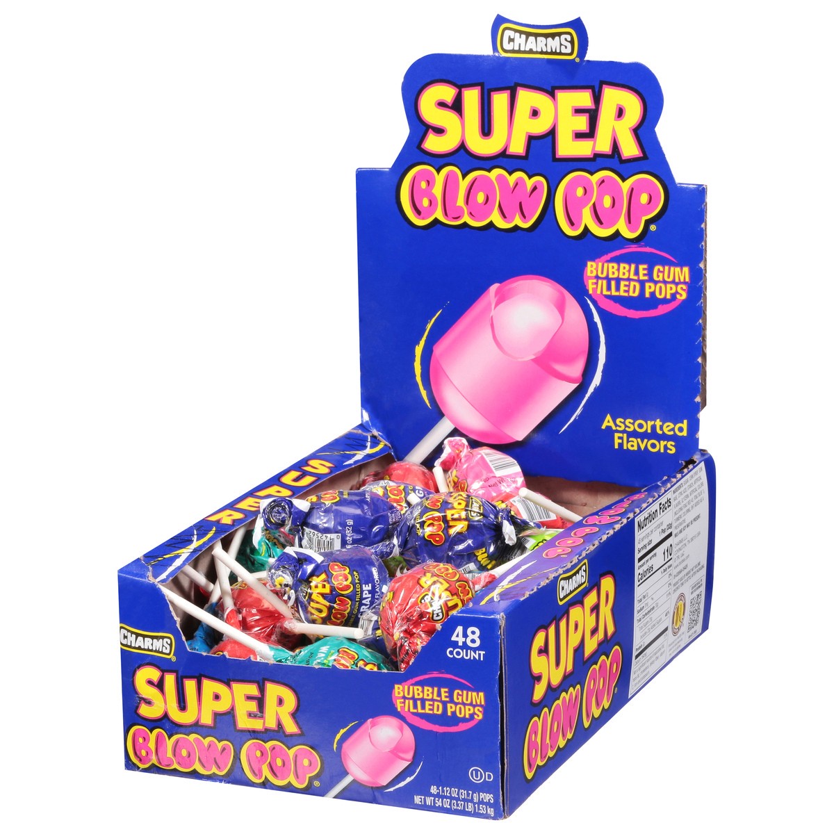 slide 7 of 12, Charms Super Assorted Flavors Blow Pop 48 ea, 48 ct