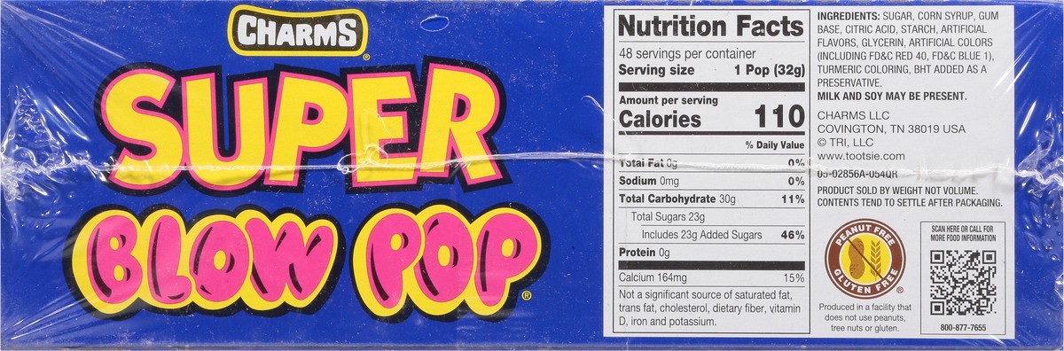 slide 3 of 12, Charms Super Assorted Flavors Blow Pop 48 ea, 48 ct