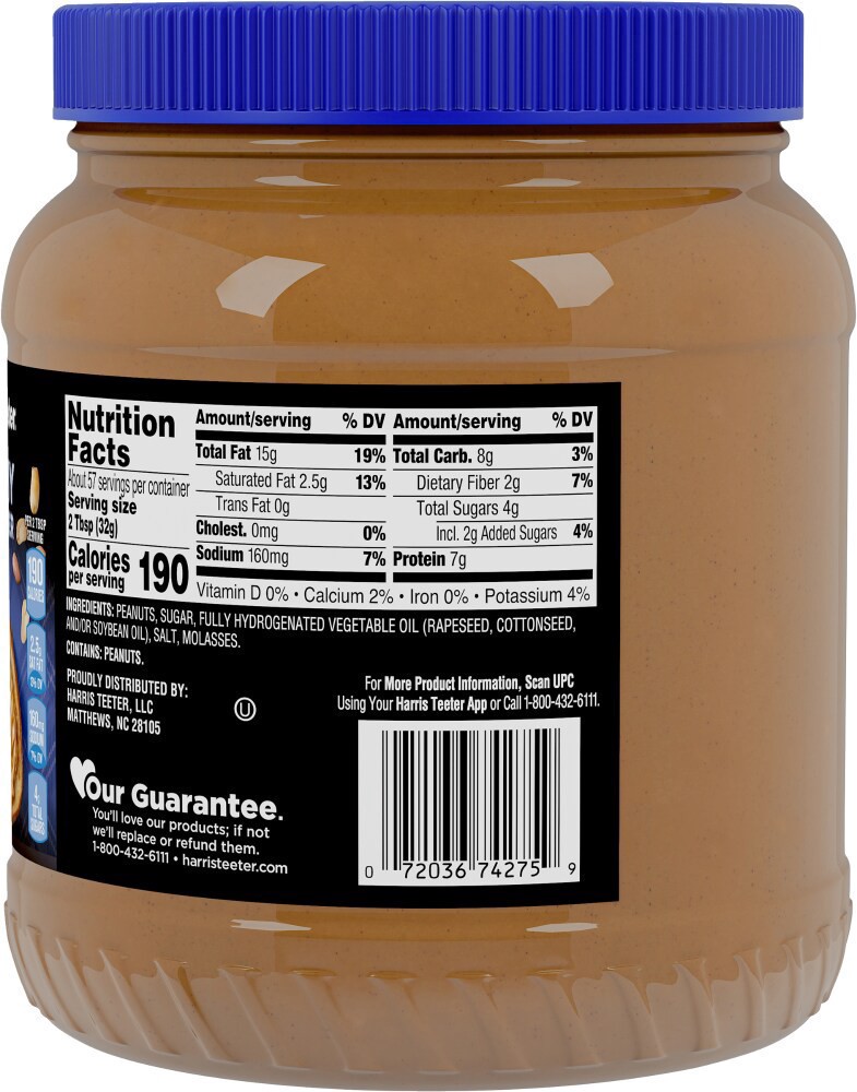 slide 2 of 2, Harris Teeter® Crunchy Peanut Butter, 64 oz