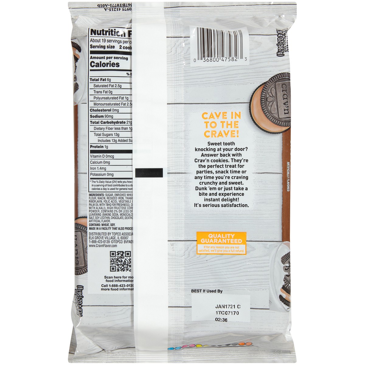 slide 3 of 9, Crav'n Flavor Chocolate Creme Double Stuffed Chocolate Sandwich Cookies, 20 oz