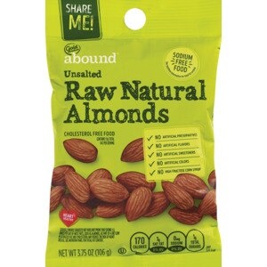 slide 1 of 1, Gold Emblem abound Unsalted Raw Natural Almonds, 3.75 Oz, 3.75 oz