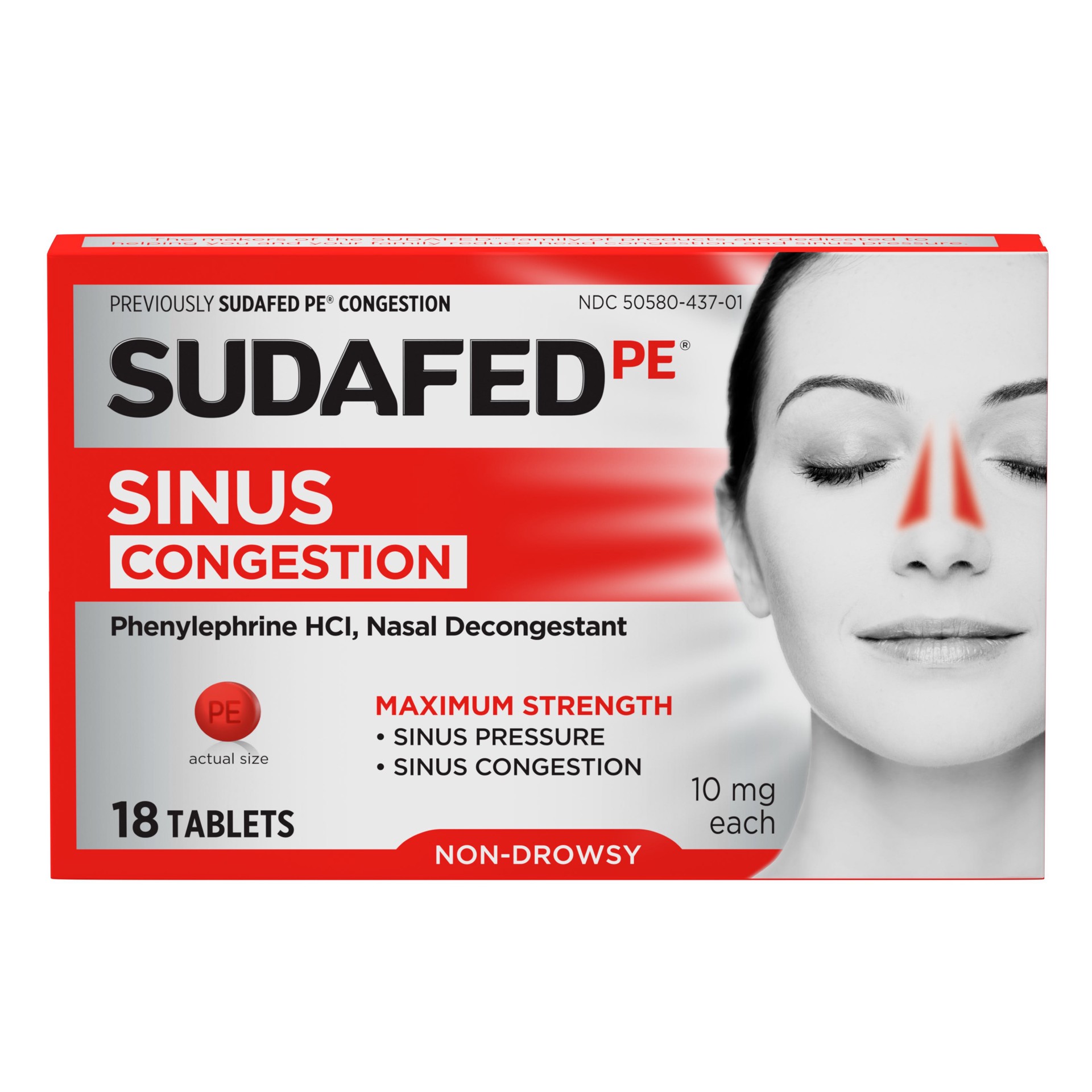 slide 1 of 1, Sudafed PE Sinus Congestion Tablets, 