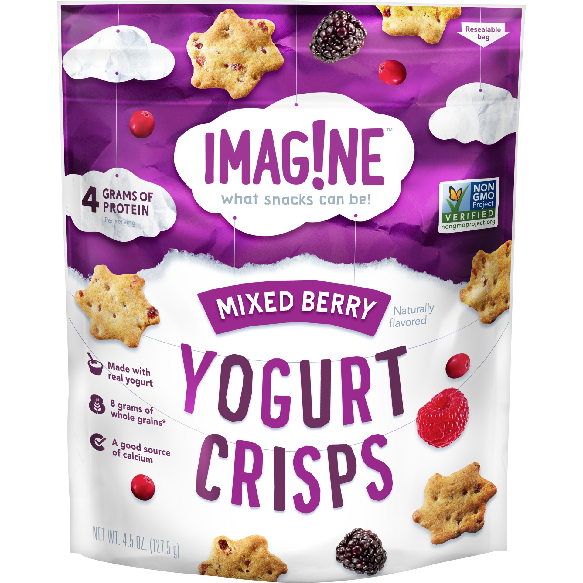 slide 1 of 5, Imag!ne Yogurt Crisps Mixed Berry 4.5 Oz, 4.5 oz
