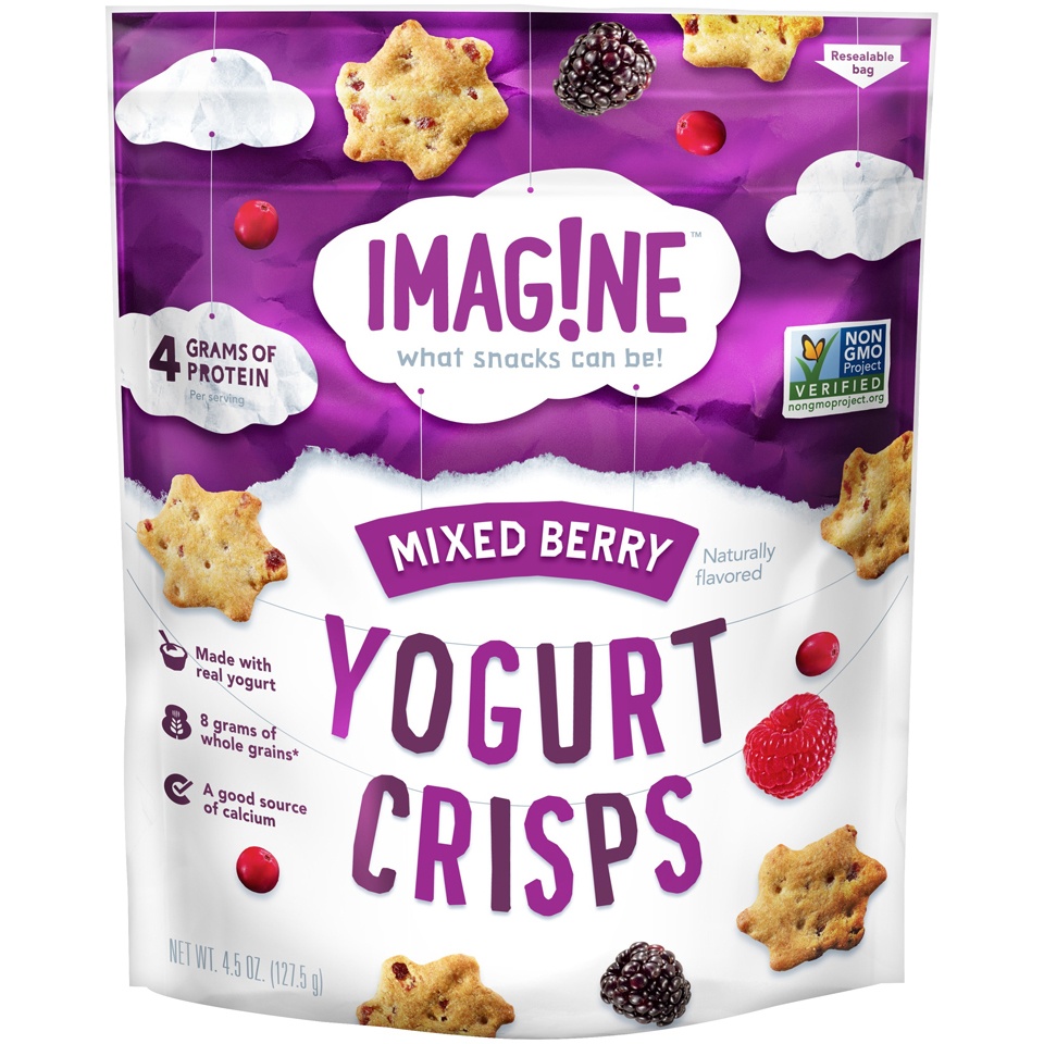 slide 1 of 4, Imagine Mixed Berry Yogurt Crisps, 4.5 oz