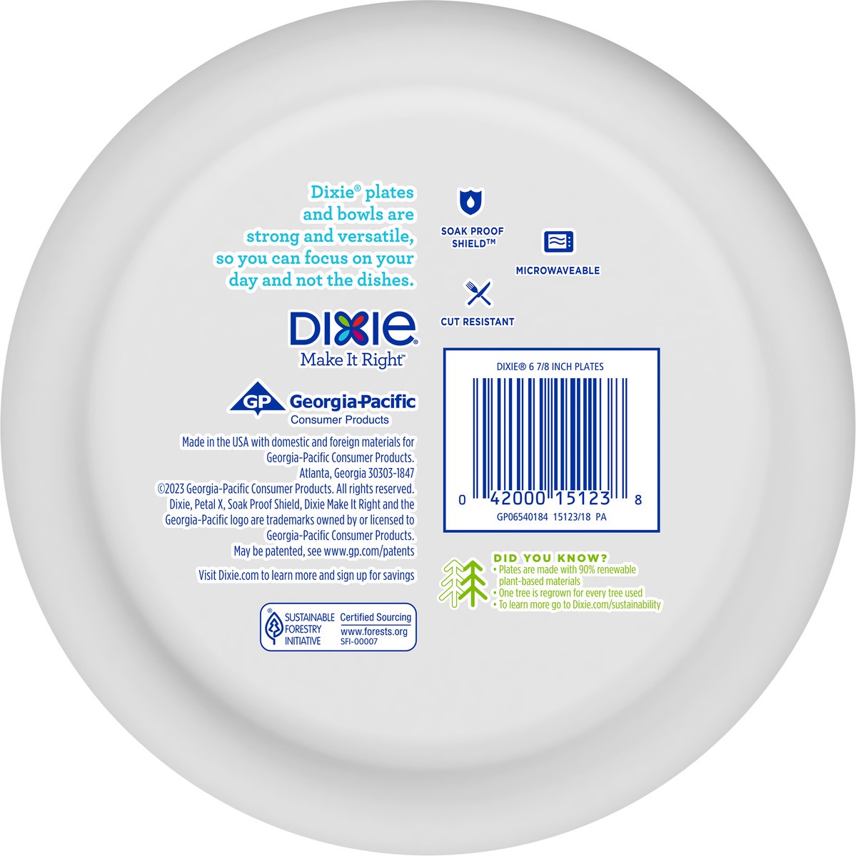 slide 3 of 4, Dixie Paper Plates Printed 6 7/8 Inch - 50 Count, 50 ct