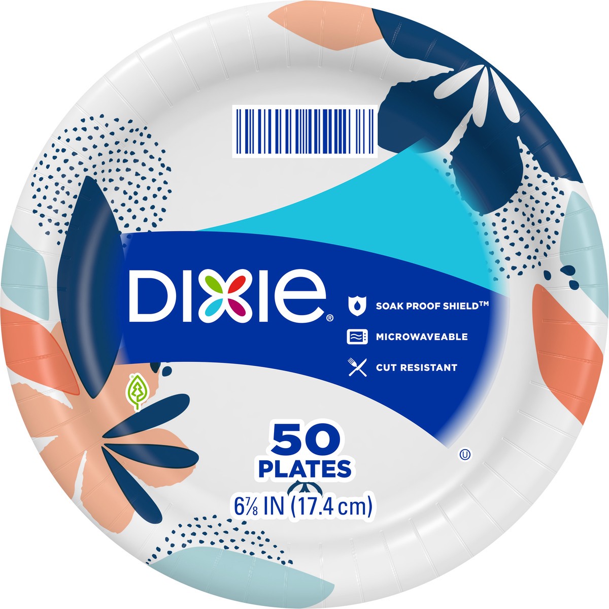 slide 4 of 4, Dixie Paper Plates Printed 6 7/8 Inch - 50 Count, 50 ct