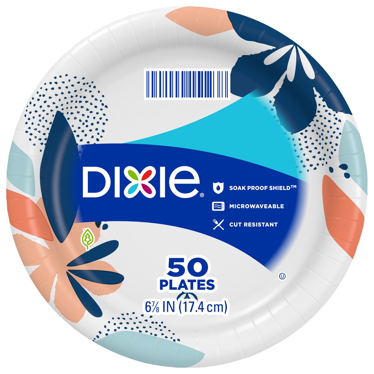 slide 1 of 4, Dixie Paper Plates Printed 6 7/8 Inch - 50 Count, 50 ct