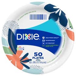 Dixie Compostable 7 Inch Paper Plates, 50 Count