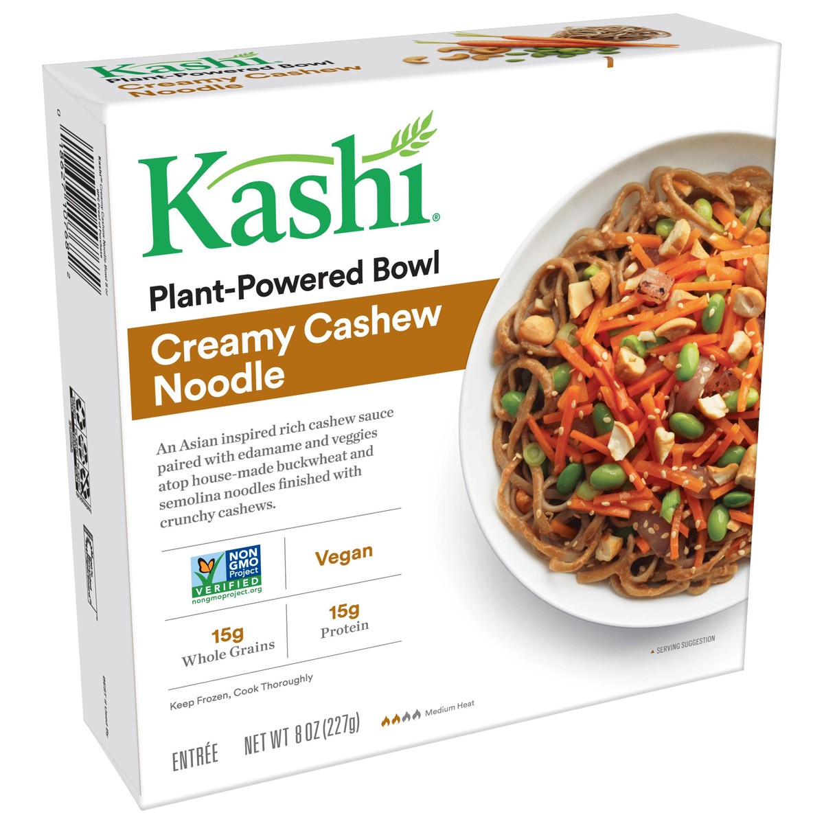 slide 2 of 10, Kashi Plant-Based Protein Bowl, Creamy Cashew Noodle, 8 Oz, Box, Frozen, 8 oz