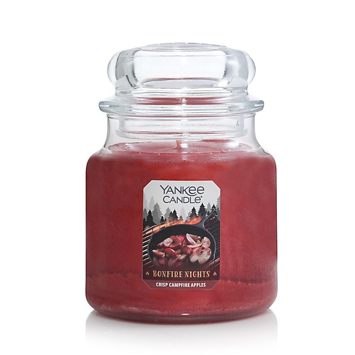 slide 1 of 2, Yankee Candle Crisp Campfire Apples Medium Classic Jar Candle, 1 ct