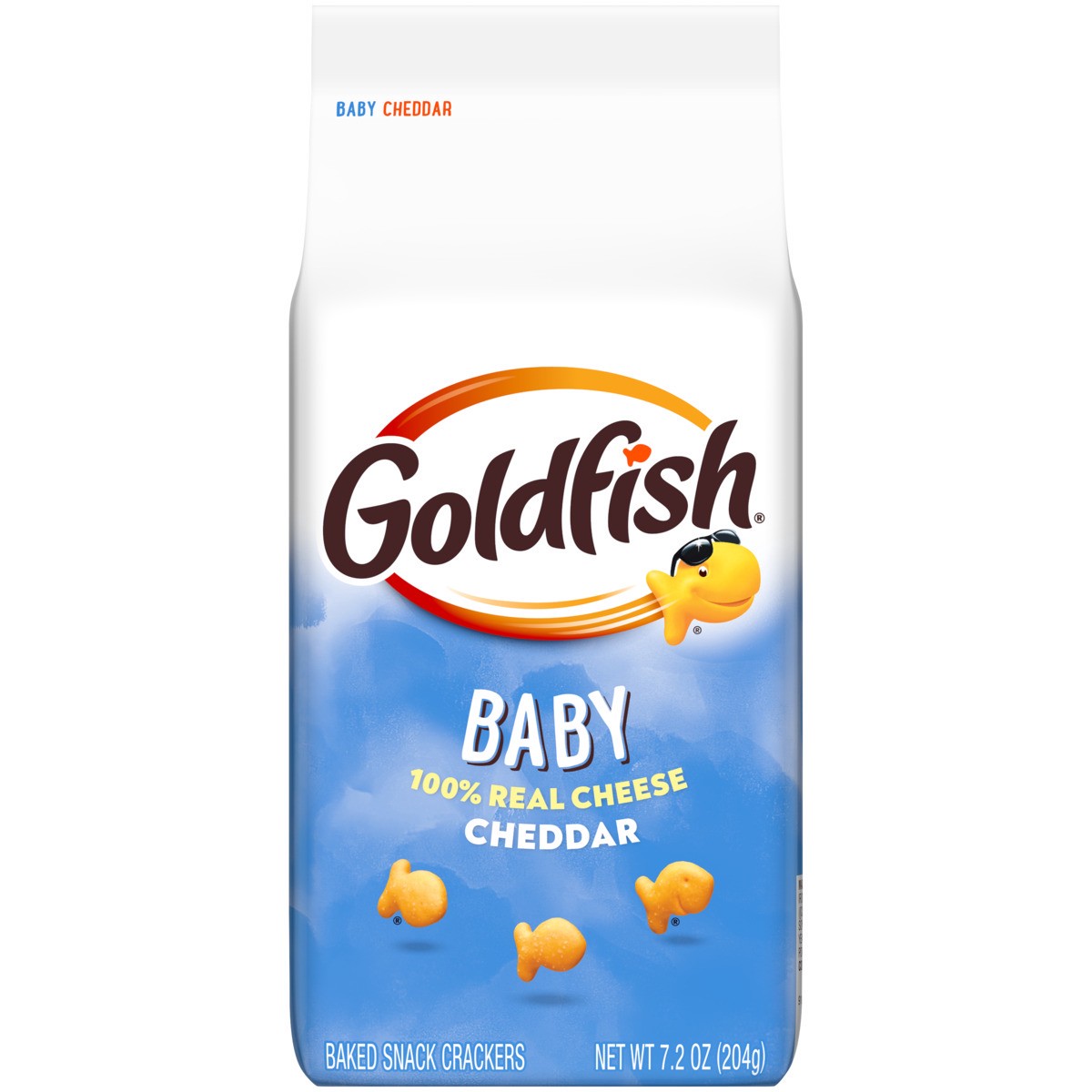 slide 1 of 11, Goldfish Baby Cheddar Baked Snack Crackers, 7.200 oz