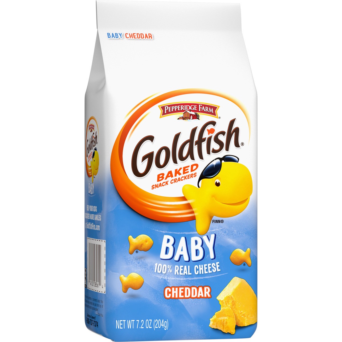 slide 3 of 11, Goldfish Baby Cheddar Baked Snack Crackers, 7.200 oz