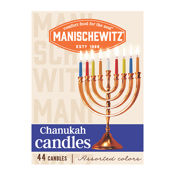 slide 1 of 4, Manischewitz Paraffin Wax Chanukah Candles Assorted Colors, 44 ct