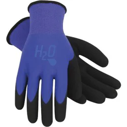 Mud H2O Women's Small Latex Coated Polyester Cobalt Blue Garden Glove Sm7186B/S
