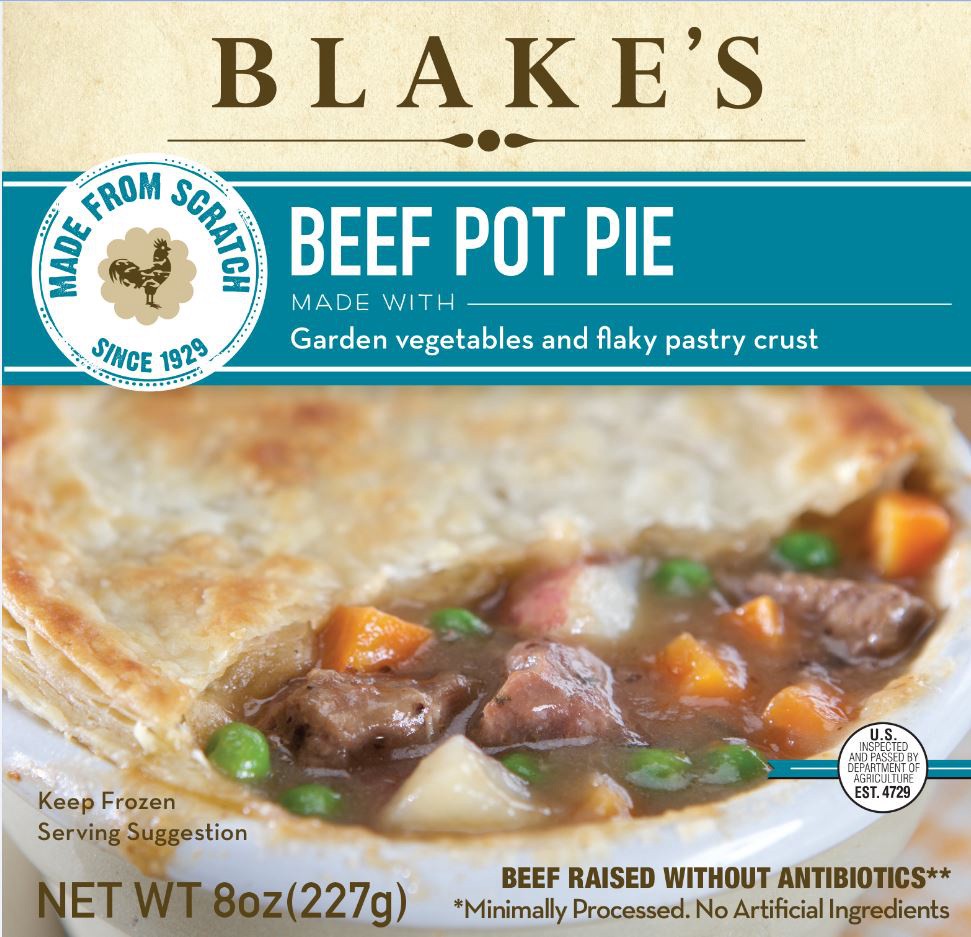 slide 1 of 7, BLAKE'S Beef Pot Pie with Garden Vegetables, All Natural, 8 oz., 8 oz