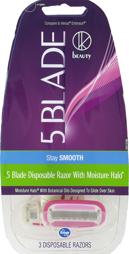 slide 1 of 1, Kroger Women's 5-Blade Disposable Razors, 3 ct