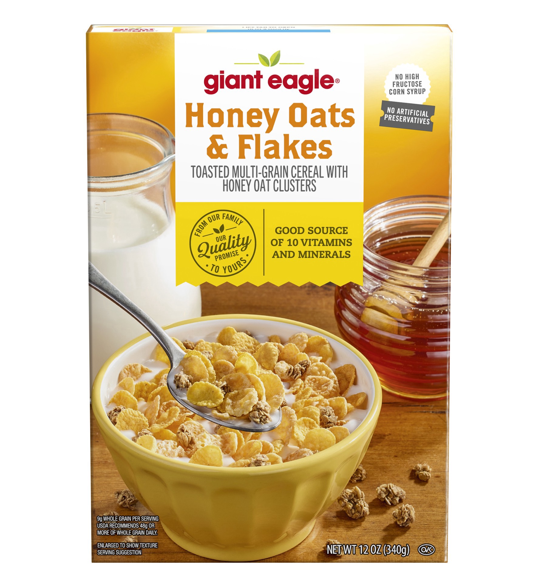 slide 1 of 1, Ge Honey Oats Flakes, 12 oz