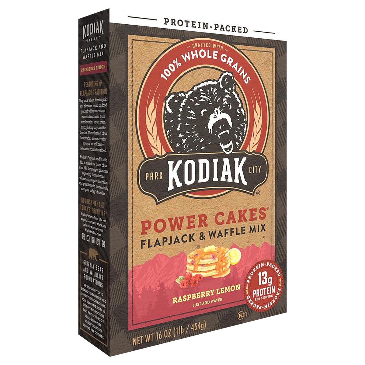 slide 2 of 8, Kodiak Cakes Flapjack & Waffle Mix, Raspberry Lemon, 16 oz (Seasonal), 16 oz