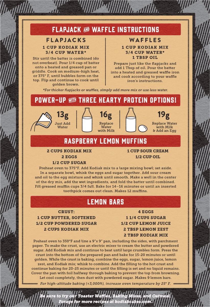 slide 8 of 8, Kodiak Cakes Flapjack & Waffle Mix, Raspberry Lemon, 16 oz (Seasonal), 16 oz