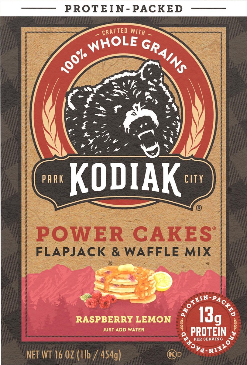 slide 7 of 8, Kodiak Cakes Flapjack & Waffle Mix, Raspberry Lemon, 16 oz (Seasonal), 16 oz