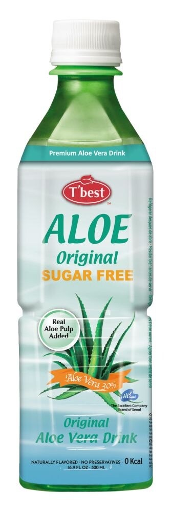 slide 1 of 1, T'best Tbest Aloe Sugar Free Original Aloe Vera Drink, 16.9 fl oz