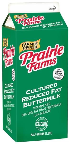 slide 1 of 1, Prairie Farms Prairie Farms Cultured Reduced Fat Buttermilk, 1/2 gal