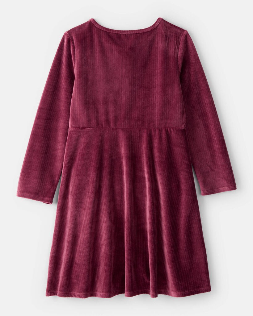 slide 2 of 3, Oshkosh Girls Cozy Rib Dress - Red Maroon 6-6X, 1 ct