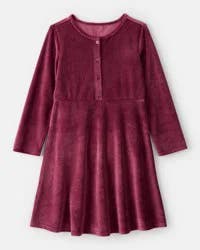 Oshkosh Girls Cozy Rib Dress - Red Maroon 6-6X