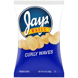 Jay's Curly Waves Potato Chips, 8 oz Bag