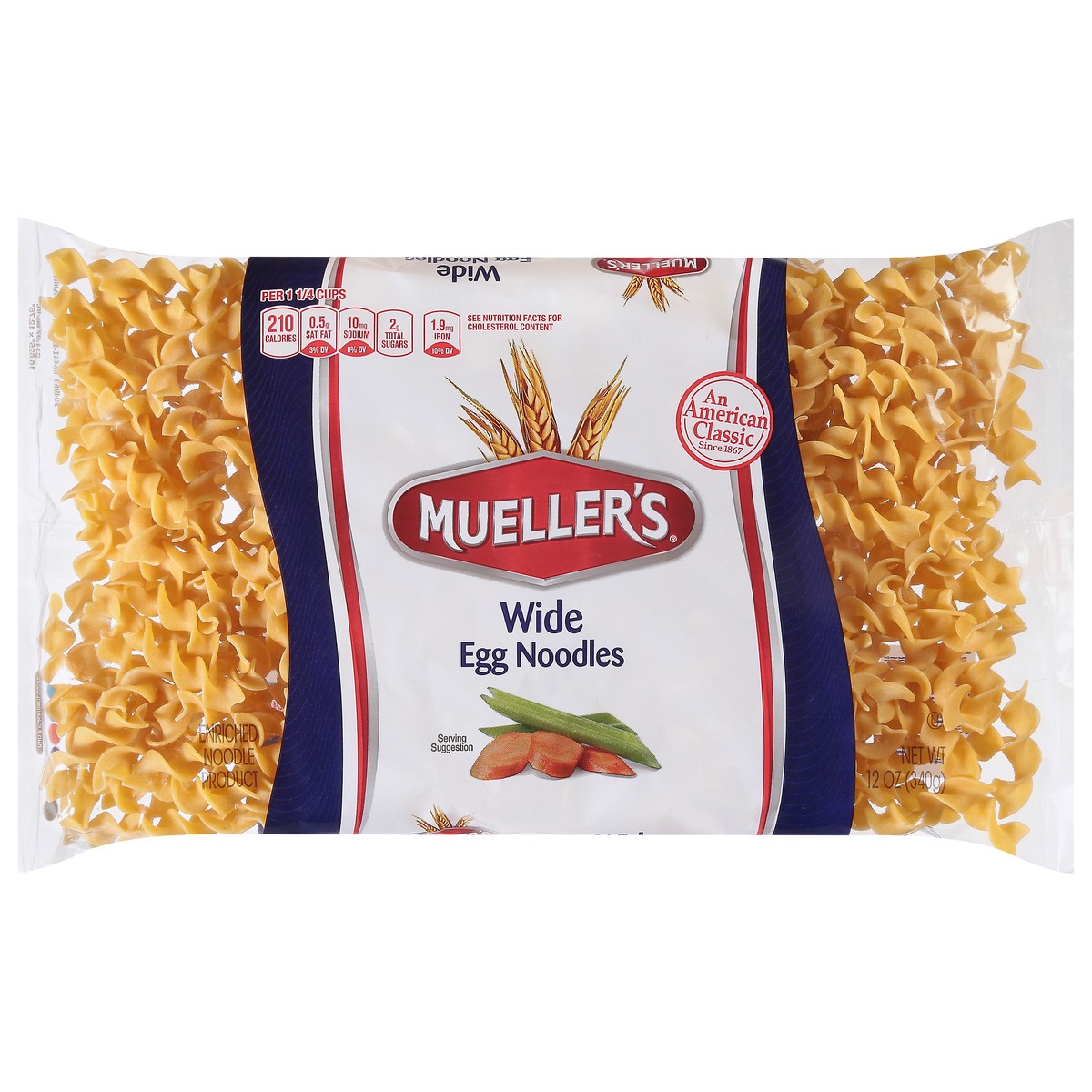 slide 1 of 5, Mueller's Wide Egg Noodles 12 oz, 12 oz