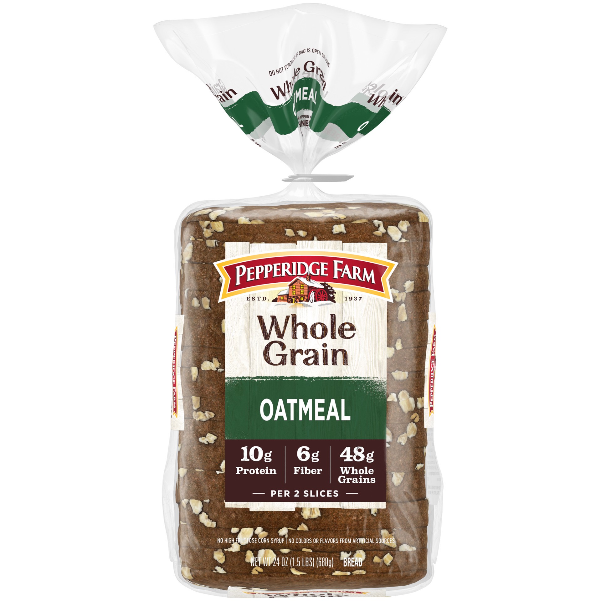 slide 1 of 5, Pepperidge Farm Whole Grain Oatmeal Bread, 24 Oz Loaf, 24 oz