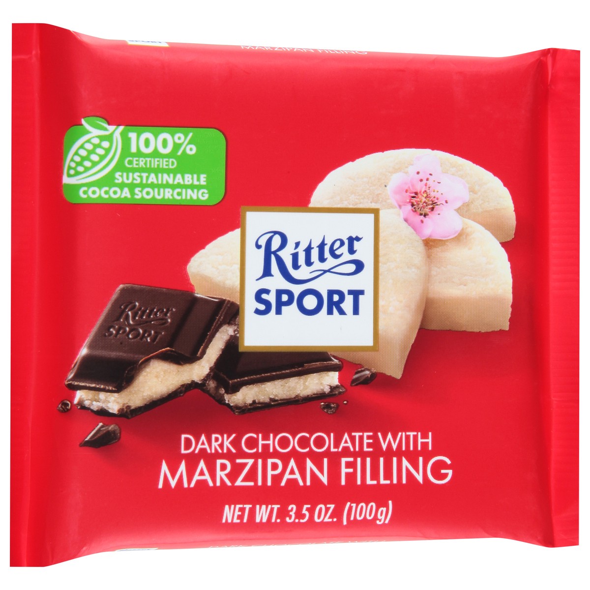 slide 9 of 9, Ritter Sport Dark Chocolate with Marzipan Filling 3.5 oz, 3.5 oz