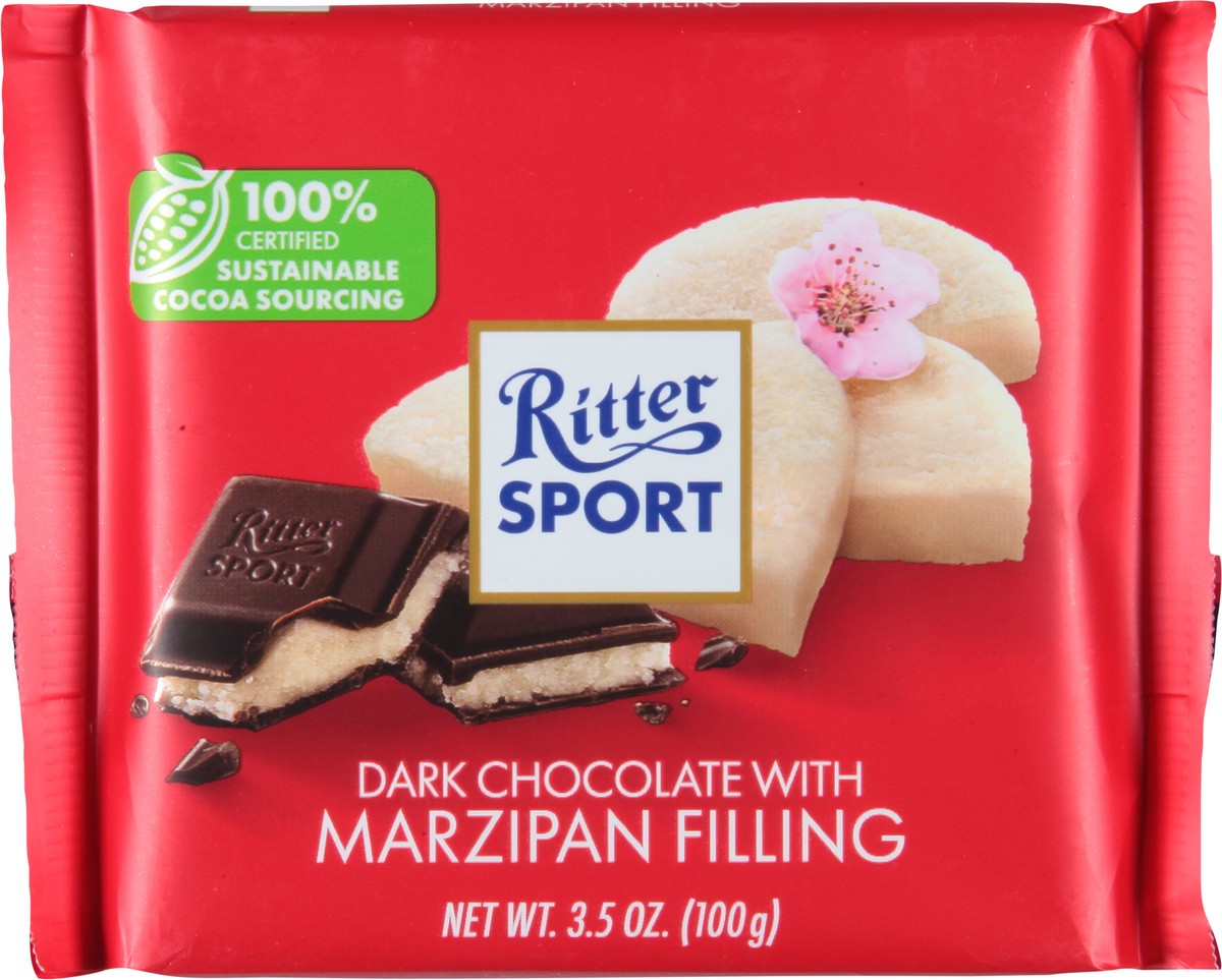 slide 2 of 9, Ritter Sport Dark Chocolate with Marzipan Filling 3.5 oz, 3.5 oz