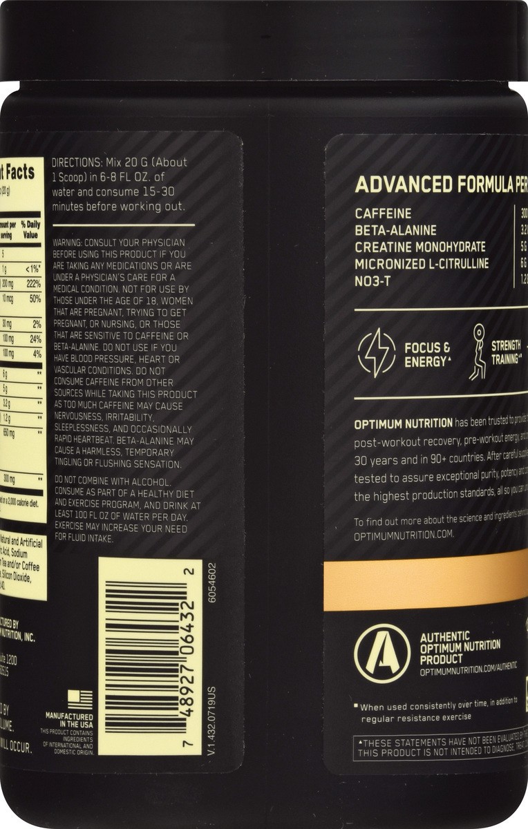 slide 9 of 12, Optimum Nutrition Gold Standard Advanced Berry Blast Pre-Workout 14.1 oz, 14.1 oz