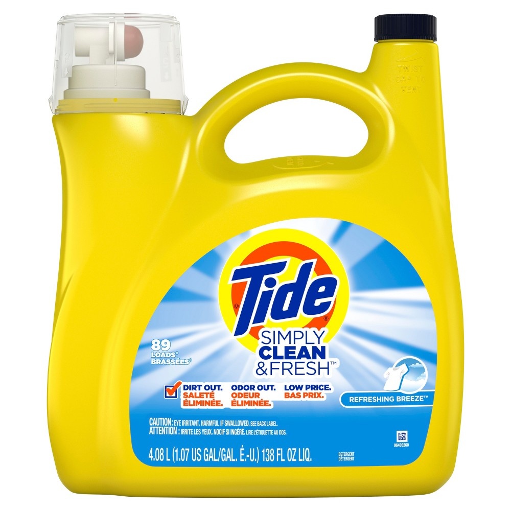 slide 4 of 4, Tide Simply Clean & Fresh Refreshing Breeze Liquid Laundry Detergent, 138 fl oz